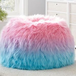 Pottery Barn Teen Faux Fur Snowcone Bean Bag Cover